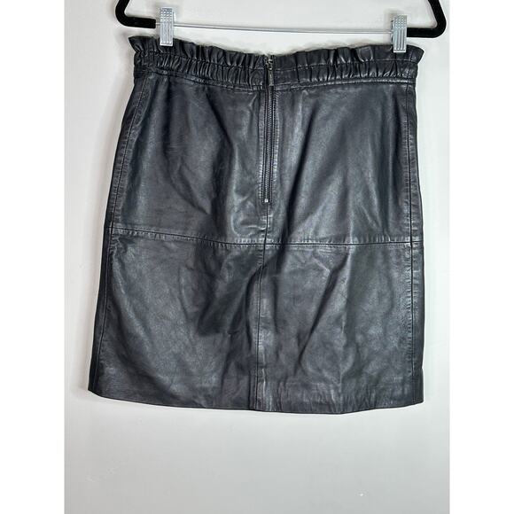 1.2.3 UN DEUX TROIS Women’s Black Sheepskin Drawstring Skirt size 38 US Medium - Picture 2 of 9